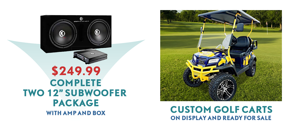 Complete Subwoofer with Amp Custom Golf Carts